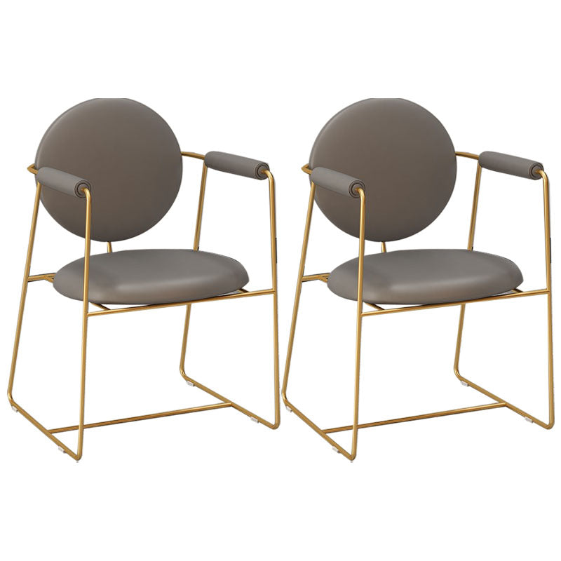 Luxury Dining Set 1/2/5 Pieces Sintered Stone Dining Table with Leather Chairs 2 Grey Chairs Clearhalo 'Dining Room Sets' 'Dining Tables & Seating' 'dining_room_set' 'furn' 'furn_dining_room_set' 'Furniture' 'furniture_dining_room_set' 'Kitchen & Dining Furniture' 4978963