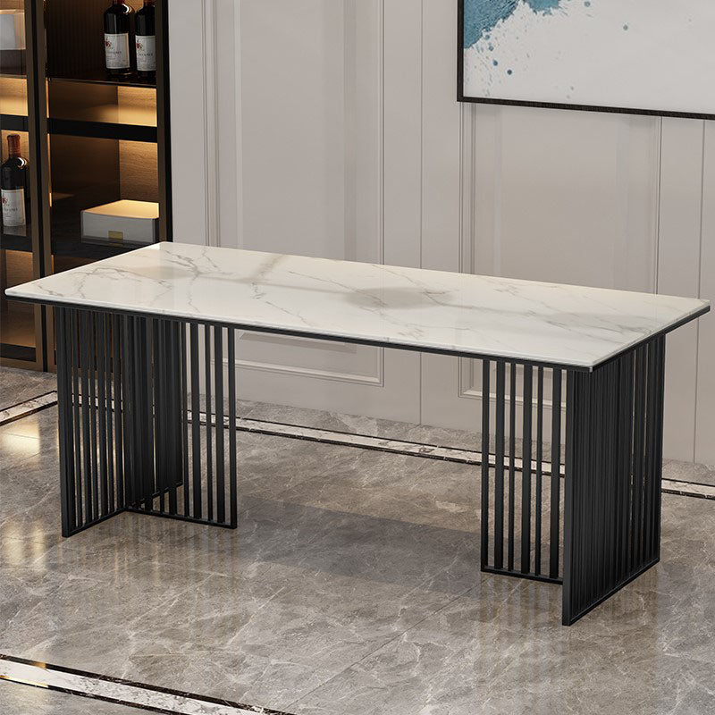 Luxury Dining Set 1/2/5 Pieces Sintered Stone Dining Table with Leather Chairs Black 70.9"L x 35.4"W Clearhalo 'Dining Room Sets' 'Dining Tables & Seating' 'dining_room_set' 'furn' 'furn_dining_room_set' 'Furniture' 'furniture_dining_room_set' 'Kitchen & Dining Furniture' 4978975