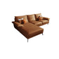 Brown authentine cuir sectional oreiller top canapa avec oreillers