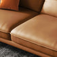 Brown Genuine Leather Sectional Sofa Set Pillow Top Arm Sectionals Couch with Pillows Clearhalo 'Furniture' 'furniture_sectionals' 'Living Room Furniture' 'Sectionals' 4981943