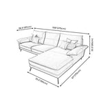 Brown Genuine Leather Sectional Pillow Top Arm Sofa with Pillows