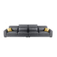 Square Arm Dark Gray Cushion Back Storage Faux Leather L-Shape Sofa 126"L x 35.5"W x 35.5"H Clearhalo 'furn' 'furn_sectionals' 'Furniture' 'furniture_sectionals' 'Living Room Furniture' 'Sectionals' 4981955
