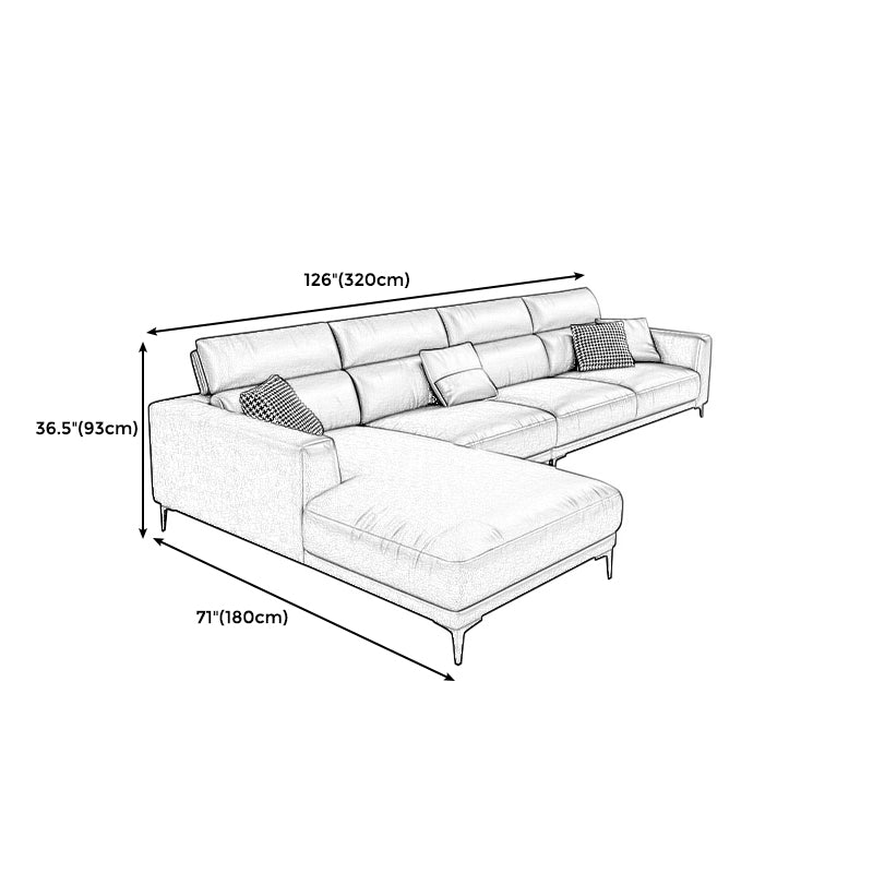 Faux Leather Square Arm Sofa/Sectional with Adjustable Bolster Pillows, Stain Resistant Clearhalo 'furn' 'furn_sectionals' 'Furniture' 'furniture_sectionals' 'Living Room Furniture' 'Sectionals' 4981997
