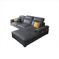 Square Arm Grey Cushion Back Modern Storage Living Room Sofa 98"L x 69"W x 37"H Clearhalo 'furn' 'furn_sectionals' 'Furniture' 'furniture_sectionals' 'Living Room Furniture' 'Sectionals' 4982003