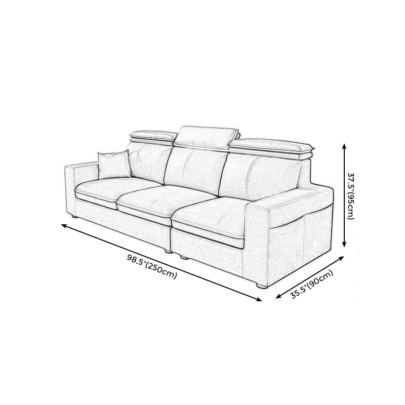 Square Arm Grey Cushion Back Modern Storage Living Room Sofa Clearhalo 'furn' 'furn_sectionals' 'Furniture' 'furniture_sectionals' 'Living Room Furniture' 'Sectionals' 4982011