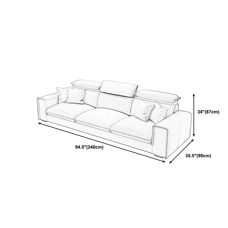 Ultra-Modern Sewn Pillow Back Square Arm Sofa with Slipcovered for Living Room Clearhalo 'furn' 'furn_sectionals' 'Furniture' 'furniture_sectionals' 'Living Room Furniture' 'Sectionals' 4982023