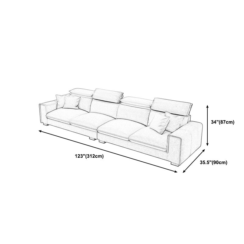 Ultra-Modern Sewn Pillow Back Square Arm Sofa with Slipcovered for Living Room Clearhalo 'furn' 'furn_sectionals' 'Furniture' 'furniture_sectionals' 'Living Room Furniture' 'Sectionals' 4982024