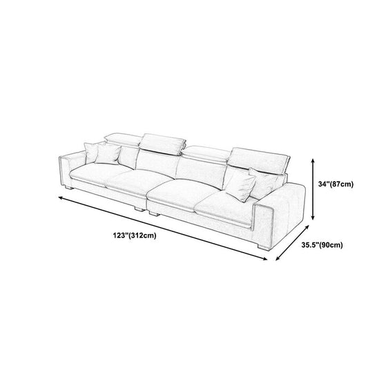 Ultra-Modern Sewn Pillow Back Square Arm Sofa with Slipcovered for Living Room Clearhalo 'furn' 'furn_sectionals' 'Furniture' 'furniture_sectionals' 'Living Room Furniture' 'Sectionals' 4982024