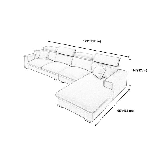 Ultra-Modern Sewn Pillow Back Square Arm Sofa with Slipcovered for Living Room Clearhalo 'furn' 'furn_sectionals' 'Furniture' 'furniture_sectionals' 'Living Room Furniture' 'Sectionals' 4982026