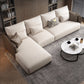 Square Arm Modular Settee Furniture Loveseat with Pillows Ivory Sofa and Chaise 122"L x 71"W x 31.5"H Clearhalo 'furn' 'furn_sectionals' 'Furniture' 'furniture_sectionals' 'Living Room Furniture' 'Sectionals' 4982029