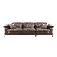 Brown Down Fill Cushions Sofa and Chaise Pillow Top Arm Settee Furniture 108"L x 39"W x 36"H Horizontal Clearhalo 'furn' 'furn_sectionals' 'Furniture' 'furniture_sectionals' 'Living Room Furniture' 'Sectionals' 4982048