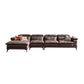 Brown Down Fill Cushions Sofa and Chaise Pillow Top Arm Settee Furniture 118"L x 70"W x 36"H Left Clearhalo 'furn' 'furn_sectionals' 'Furniture' 'furniture_sectionals' 'Living Room Furniture' 'Sectionals' 4982050
