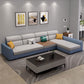 125.98"D x 70.87"W x 25.43"H Fabric Tuxedo Arm Sectional Sofa with Slipcovered Dark Blue Clearhalo 'furn' 'furn_sectionals' 'Furniture' 'furniture_sectionals' 'Living Room Furniture' 'Sectionals' 4982120