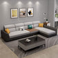 125.98"D x 70.87"W x 25.43"H Fabric Tuxedo Arm Sectional Sofa with Slipcovered Dark Gray Clearhalo 'furn' 'furn_sectionals' 'Furniture' 'furniture_sectionals' 'Living Room Furniture' 'Sectionals' 4982121