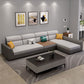 125.98"D x 70.87"W x 25.43"H Fabric Tuxedo Arm Sectional Sofa with Slipcovered Grey Clearhalo 'furn' 'furn_sectionals' 'Furniture' 'furniture_sectionals' 'Living Room Furniture' 'Sectionals' 4982126