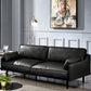 29" High Modern Genuine Leather Square Arm Sofa with 2 Pillows for Living Room Clearhalo 'furn' 'furn_sofas' 'Furniture' 'furniture_sofas' 'Living Room Furniture' 'Sofa' 'sofas' 4982675