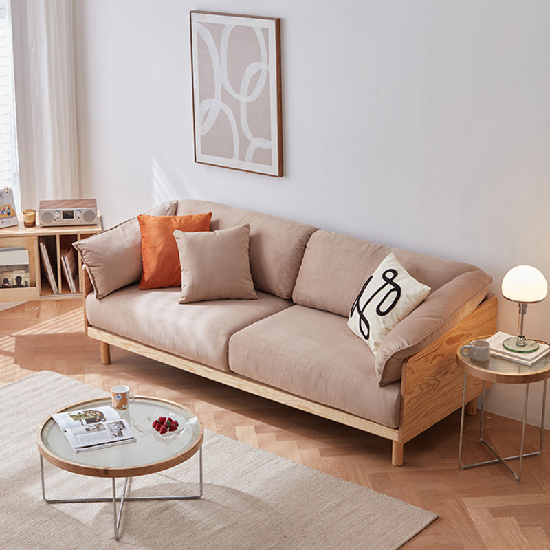 Modern Sofa Pillow Top Arm 33.4"W Sofa with 2 Pillows for Living Room 67"L x 33"W x 30"H Faux Leather Clearhalo 'furn' 'furn_sofas' 'Furniture' 'furniture_sofas' 'Living Room Furniture' 'Sofa' 'sofas' 4982695