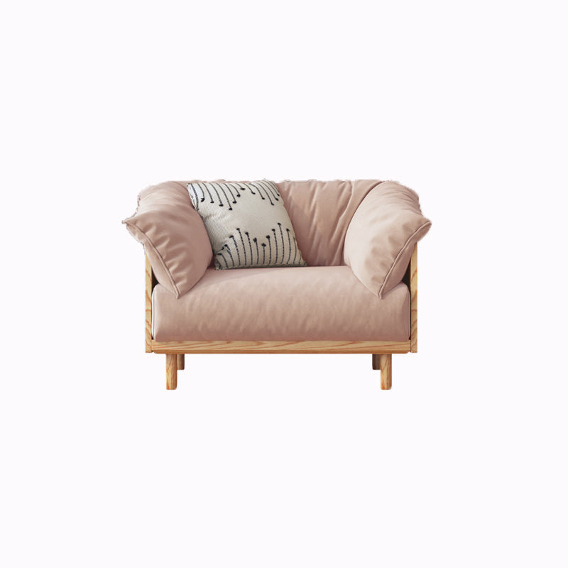 Modern Sofa Pillow Top Arm 33.4"W Sofa with 2 Pillows for Living Room 35.5"L x 33"W x 30"H Faux Leather Clearhalo 'furn' 'furn_sofas' 'Furniture' 'furniture_sofas' 'Living Room Furniture' 'Sofa' 'sofas' 4982710
