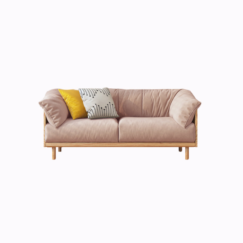 Modern Sofa Pillow Top Arm 33.4"W Sofa with 2 Pillows for Living Room 51.2"L x 33.5"W x 29.5"H Faux Leather Clearhalo 'furn' 'furn_sofas' 'Furniture' 'furniture_sofas' 'Living Room Furniture' 'Sofa' 'sofas' 4982713