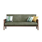 2-seats Faux Leather Rolled Arm Sofa 28.7"W with 2 Pillows Stain Resistant Sofa Light Green Walnut Clearhalo 'furn' 'furn_sofas' 'Furniture' 'furniture_sofas' 'Living Room Furniture' 'Sofa' 'sofas' 4982799