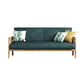 2-seats Faux Leather Rolled Arm Sofa 28.7"W with 2 Pillows Stain Resistant Sofa Green Natural Wood Clearhalo 'furn' 'furn_sofas' 'Furniture' 'furniture_sofas' 'Living Room Furniture' 'Sofa' 'sofas' 4982811
