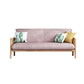 2-seats Faux Leather Rolled Arm Sofa 28.7"W with 2 Pillows Stain Resistant Sofa Pink Natural Wood Clearhalo 'furn' 'furn_sofas' 'Furniture' 'furniture_sofas' 'Living Room Furniture' 'Sofa' 'sofas' 4982812