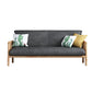 2-seats Faux Leather Rolled Arm Sofa 28.7"W with 2 Pillows Stain Resistant Sofa Grey Natural Wood Clearhalo 'furn' 'furn_sofas' 'Furniture' 'furniture_sofas' 'Living Room Furniture' 'Sofa' 'sofas' 4982816