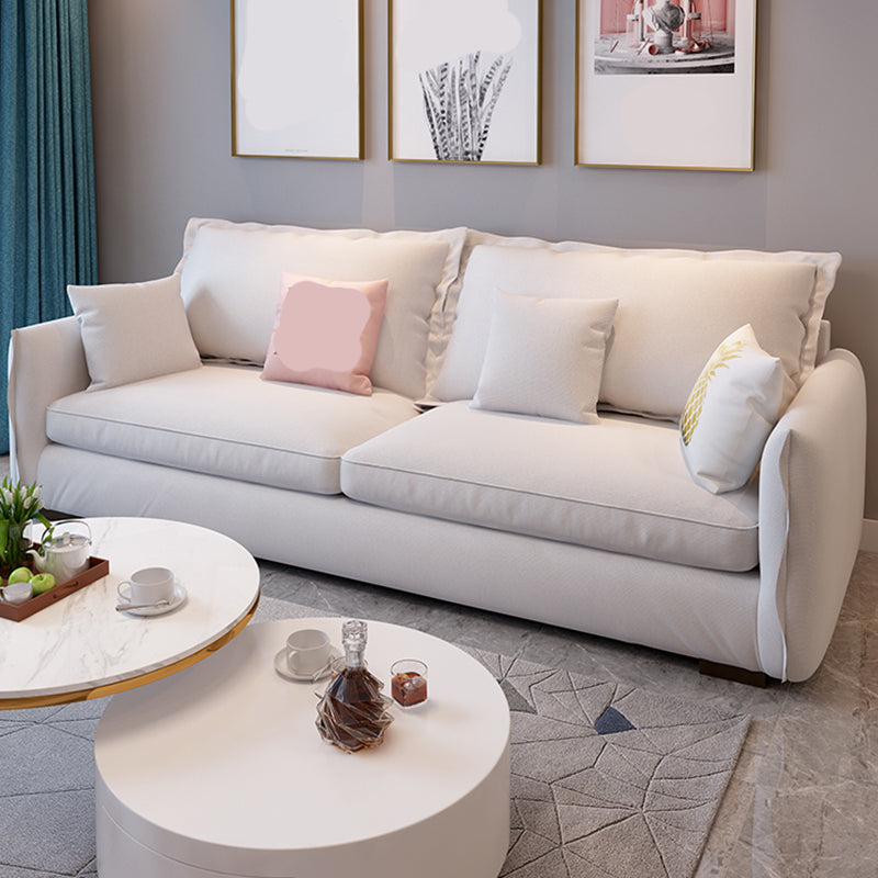 Modern Cushions Standard Sofa 35.43"High Square Arm Sofa, Beige 94.5"L x 35.5"W x 35.5"H Clearhalo 'furn' 'furn_sofas' 'Furniture' 'furniture_sofas' 'Living Room Furniture' 'Sofa' 'sofas' 4982824