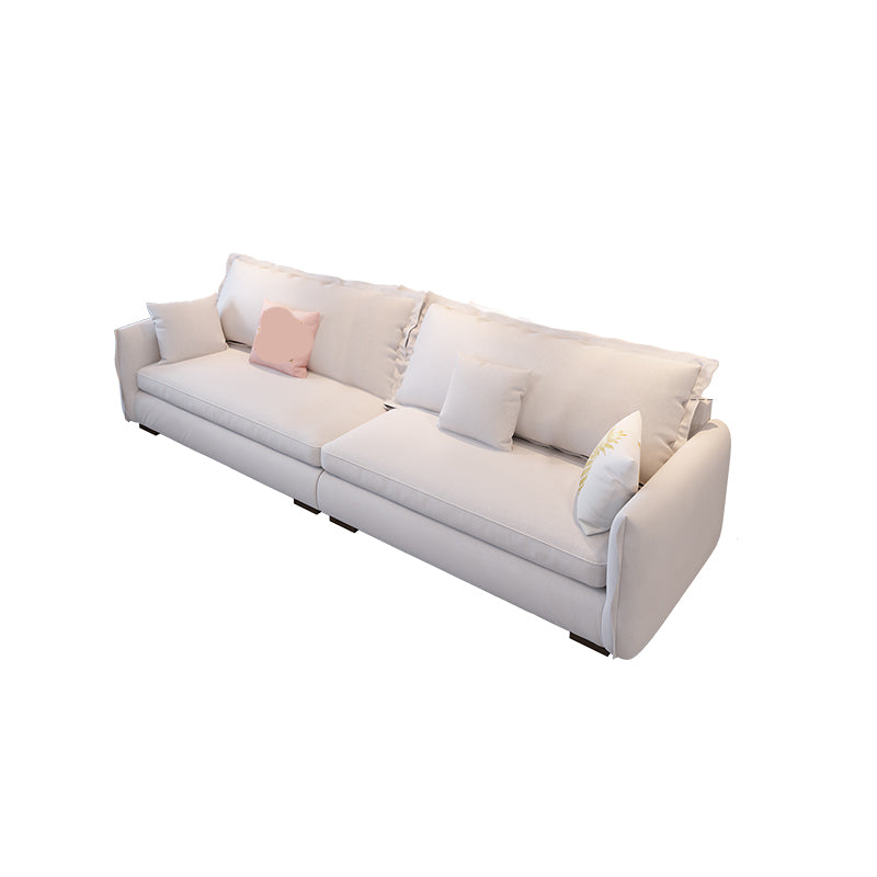 Modern Cushions Standard Sofa 35.43"High Square Arm Sofa, Beige 118"L x 35.5"W x 35.5"H Clearhalo 'furn' 'furn_sofas' 'Furniture' 'furniture_sofas' 'Living Room Furniture' 'Sofa' 'sofas' 4982830