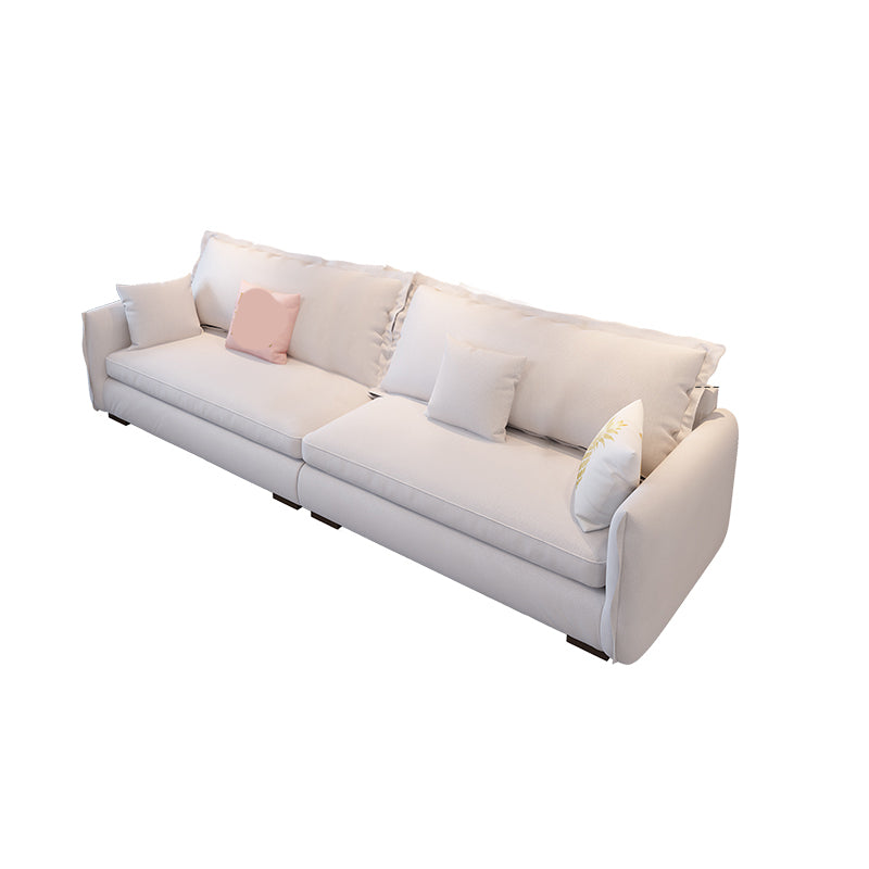 Modern Cushions Standard Sofa 35.43"High Square Arm Sofa, Beige 126"L x 35.5"W x 35.5"H Clearhalo 'furn' 'furn_sofas' 'Furniture' 'furniture_sofas' 'Living Room Furniture' 'Sofa' 'sofas' 4982832