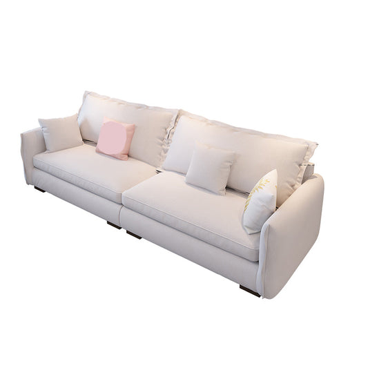 Modern Cushions Standard Sofa 35.43"High Square Arm Sofa, Beige Clearhalo 'furn' 'furn_sofas' 'Furniture' 'furniture_sofas' 'Living Room Furniture' 'Sofa' 'sofas' 4982837
