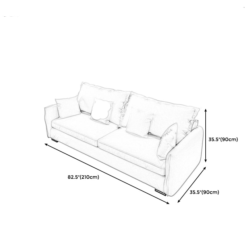 Modern Cushions Standard Sofa 35.43"High Square Arm Sofa, Beige Clearhalo 'furn' 'furn_sofas' 'Furniture' 'furniture_sofas' 'Living Room Furniture' 'Sofa' 'sofas' 4982840