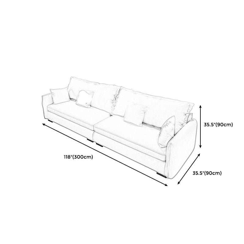 Modern Cushions Standard Sofa 35.43"High Square Arm Sofa, Beige Clearhalo 'furn' 'furn_sofas' 'Furniture' 'furniture_sofas' 'Living Room Furniture' 'Sofa' 'sofas' 4982844