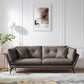 31 " High Modern Faux Leather Flared Arm Standard Sofa with Cushions for Apartment Coffee Clearhalo 'furn' 'furn_sofas' 'Furniture' 'furniture_sofas' 'Living Room Furniture' 'Sofa' 'sofas' 4982848