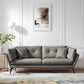 31 " High Modern Faux Leather Flared Arm Standard Sofa with Cushions for Apartment Grey Clearhalo 'furn' 'furn_sofas' 'Furniture' 'furniture_sofas' 'Living Room Furniture' 'Sofa' 'sofas' 4982850