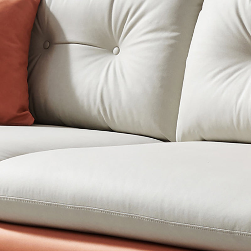 31 " High Modern Faux Leather Flared Arm Standard Sofa with Cushions for Apartment Clearhalo 'furn' 'furn_sofas' 'Furniture' 'furniture_sofas' 'Living Room Furniture' 'Sofa' 'sofas' 4982856