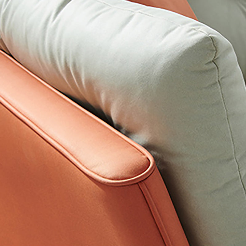 31 " High Modern Faux Leather Flared Arm Standard Sofa with Cushions for Apartment Clearhalo 'furn' 'furn_sofas' 'Furniture' 'furniture_sofas' 'Living Room Furniture' 'Sofa' 'sofas' 4982857