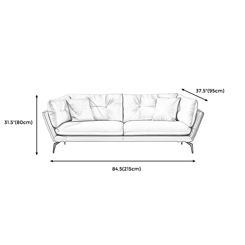 31 " High Modern Faux Leather Flared Arm Standard Sofa with Cushions for Apartment Clearhalo 'furn' 'furn_sofas' 'Furniture' 'furniture_sofas' 'Living Room Furniture' 'Sofa' 'sofas' 4982862