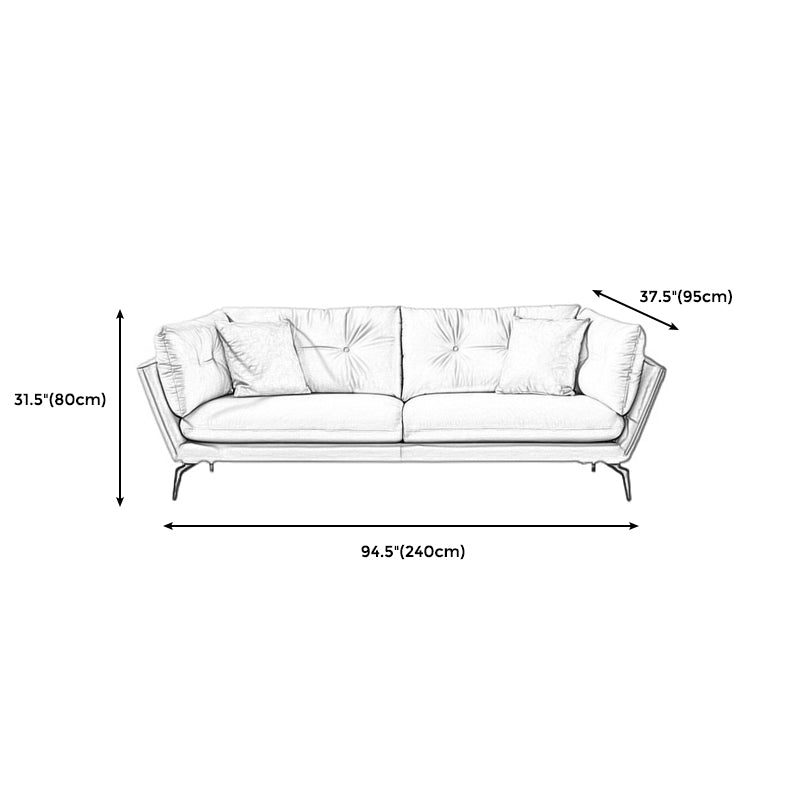 31 " High Modern Faux Leather Flared Arm Standard Sofa with Cushions for Apartment Clearhalo 'furn' 'furn_sofas' 'Furniture' 'furniture_sofas' 'Living Room Furniture' 'Sofa' 'sofas' 4982863
