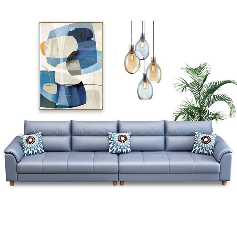 Beige Contemporary Biscuit Back Sofa 33.46"High Pillow Top Arm Sofa Clearhalo 'furn' 'furn_sofas' 'Furniture' 'furniture_sofas' 'Living Room Furniture' 'Sofa' 'sofas' 4982867