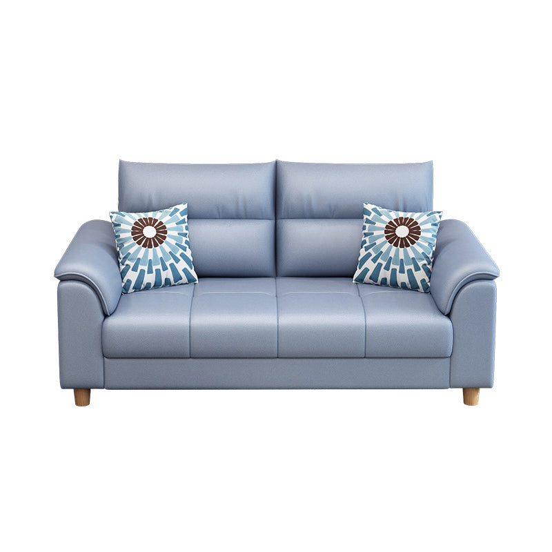 Beige Contemporary Biscuit Back Sofa 33.46"High Pillow Top Arm Sofa 47"L x 31"W x 33"H Clearhalo 'furn' 'furn_sofas' 'Furniture' 'furniture_sofas' 'Living Room Furniture' 'Sofa' 'sofas' 4982869