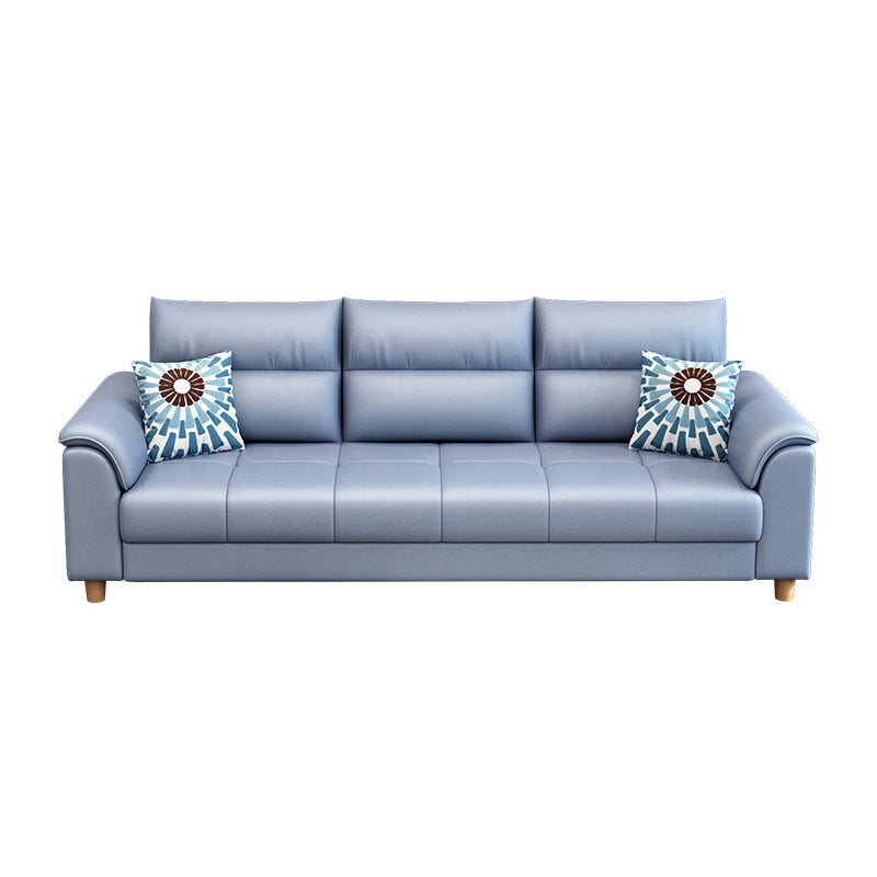 Beige Contemporary Biscuit Back Sofa 33.46"High Pillow Top Arm Sofa Clearhalo 'furn' 'furn_sofas' 'Furniture' 'furniture_sofas' 'Living Room Furniture' 'Sofa' 'sofas' 4982871