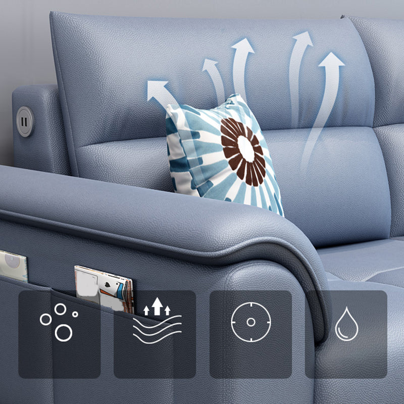 Beige Contemporary Biscuit Back Sofa 33.46"High Pillow Top Arm Sofa Clearhalo 'furn' 'furn_sofas' 'Furniture' 'furniture_sofas' 'Living Room Furniture' 'Sofa' 'sofas' 4982873