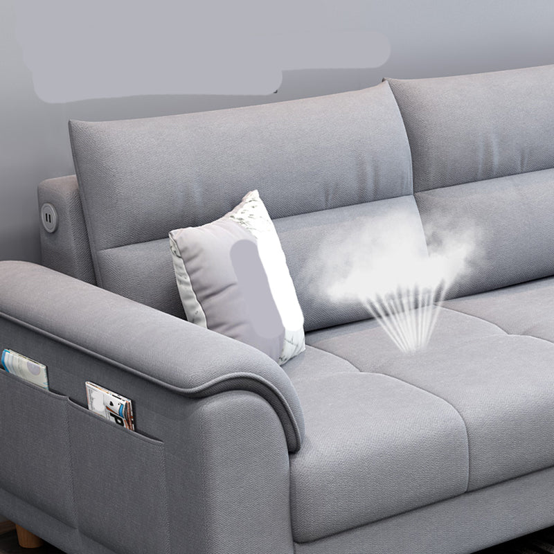 Beige Contemporary Biscuit Back Sofa 33.46"High Pillow Top Arm Sofa Clearhalo 'furn' 'furn_sofas' 'Furniture' 'furniture_sofas' 'Living Room Furniture' 'Sofa' 'sofas' 4982874