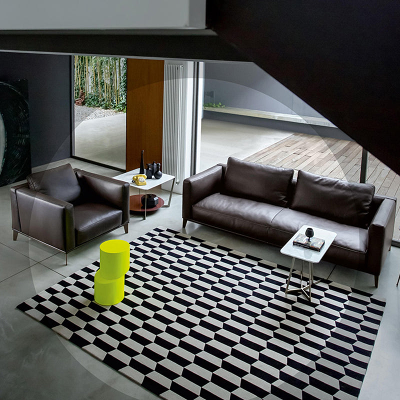 31" High Contemporary Square Arm Standard Sofa with Cushions for Living Room, Dark Brown Clearhalo 'furn' 'furn_sofas' 'Furniture' 'furniture_sofas' 'Living Room Furniture' 'Sofa' 'sofas' 4982885