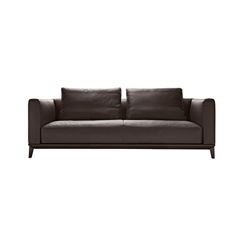 31" High Contemporary Square Arm Standard Sofa with Cushions for Living Room, Dark Brown Clearhalo 'furn' 'furn_sofas' 'Furniture' 'furniture_sofas' 'Living Room Furniture' 'Sofa' 'sofas' 4982888