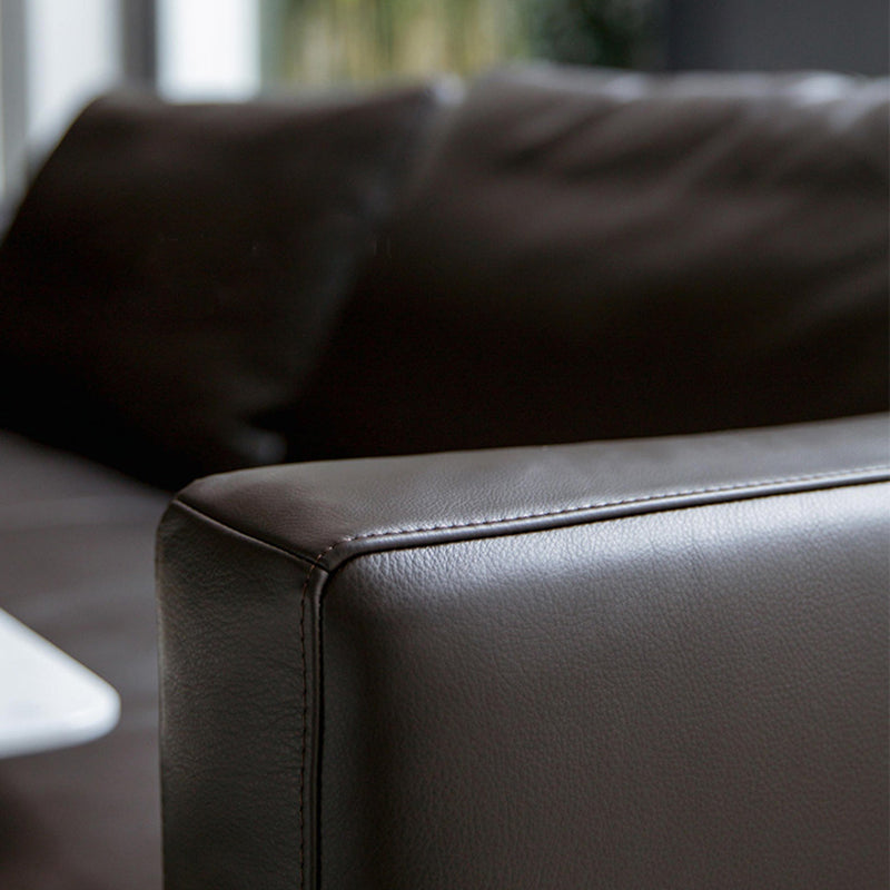 31" High Contemporary Square Arm Standard Sofa with Cushions for Living Room, Dark Brown Clearhalo 'furn' 'furn_sofas' 'Furniture' 'furniture_sofas' 'Living Room Furniture' 'Sofa' 'sofas' 4982892