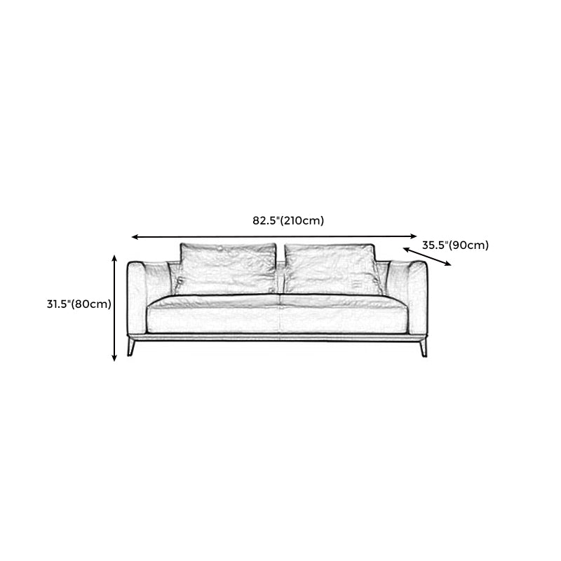 31" High Contemporary Square Arm Standard Sofa with Cushions for Living Room, Dark Brown Clearhalo 'furn' 'furn_sofas' 'Furniture' 'furniture_sofas' 'Living Room Furniture' 'Sofa' 'sofas' 4982898