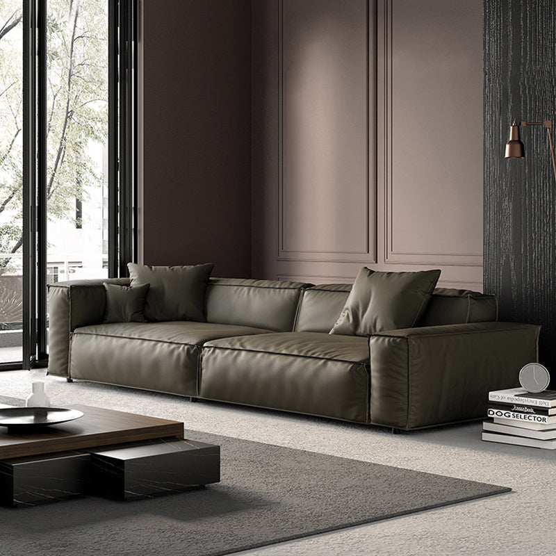 27" High Contemporary Square Arm Standard Sofa for Living Room, Forest Green 63"L x 37"W x 27.5"H Clearhalo 'furn' 'furn_sofas' 'Furniture' 'furniture_sofas' 'Living Room Furniture' 'Sofa' 'sofas' 4982901