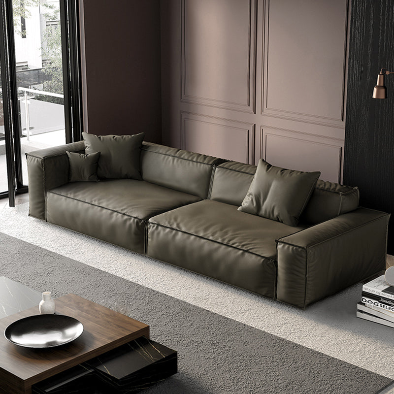 27" High Contemporary Square Arm Standard Sofa for Living Room, Forest Green Clearhalo 'furn' 'furn_sofas' 'Furniture' 'furniture_sofas' 'Living Room Furniture' 'Sofa' 'sofas' 4982902